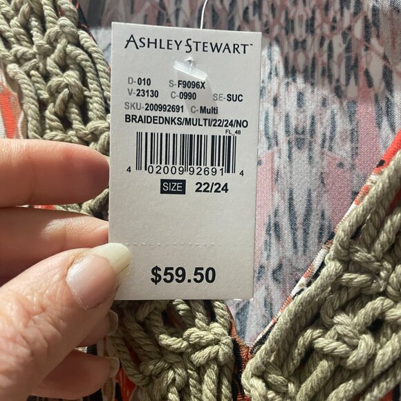 Ashley Stewart Sleeveless Maxi Dress Geometric Pattern Size 22/24 NWT - Picture 8 of 8